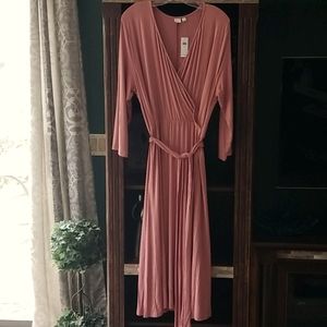 GAP 3/4 Sleeve Faux Wrap Dress